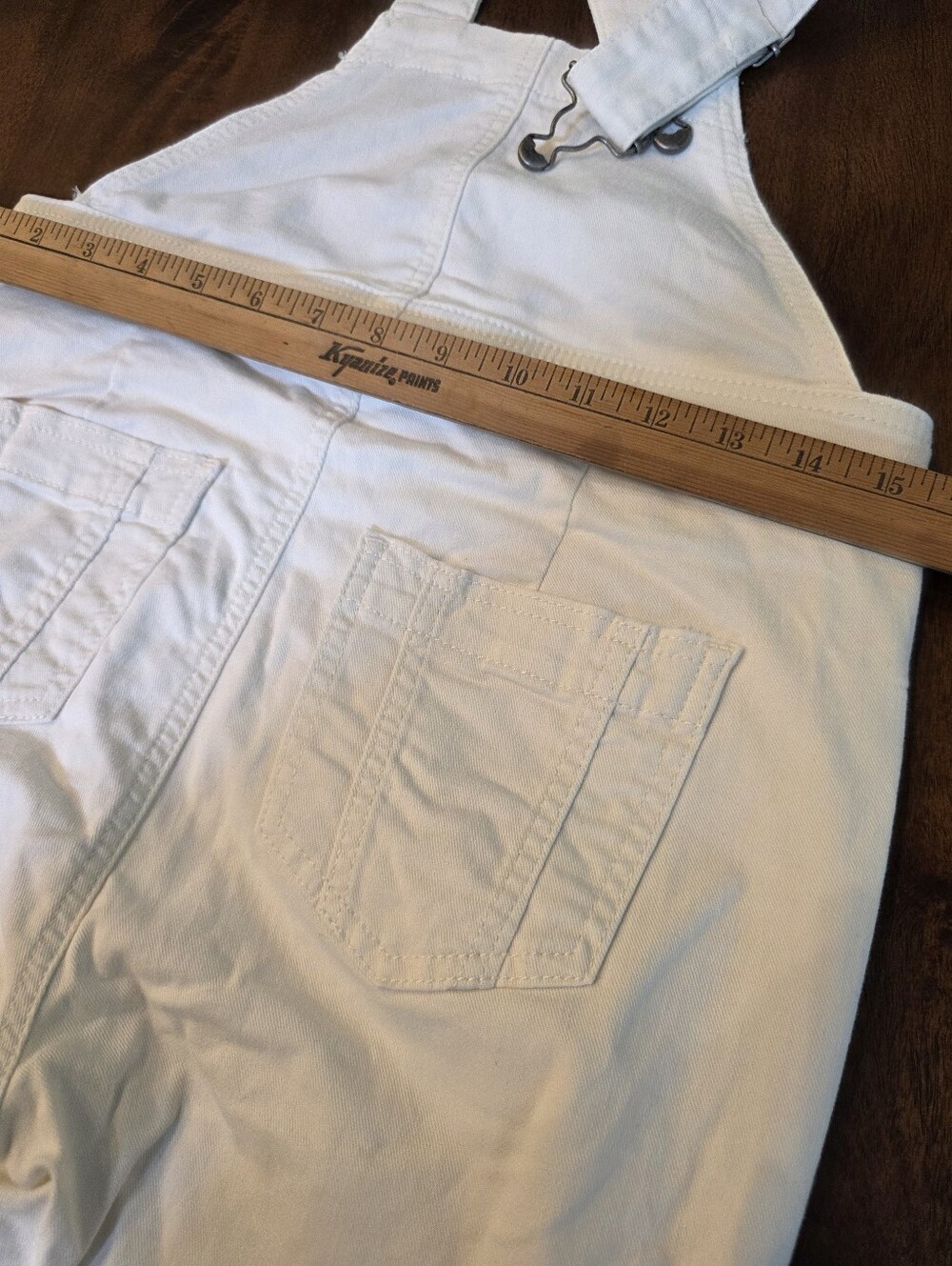 BODEN Girlfriend Dungarees IVORY Denim Size 4 Overalls Ankle Preppy Classic - Picture 11 of 13